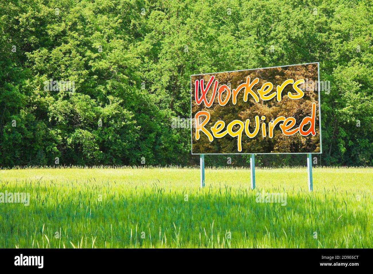 Arbeiter für Outdoor-Aktivitäten erforderlich - Konzept Bild Stockfoto