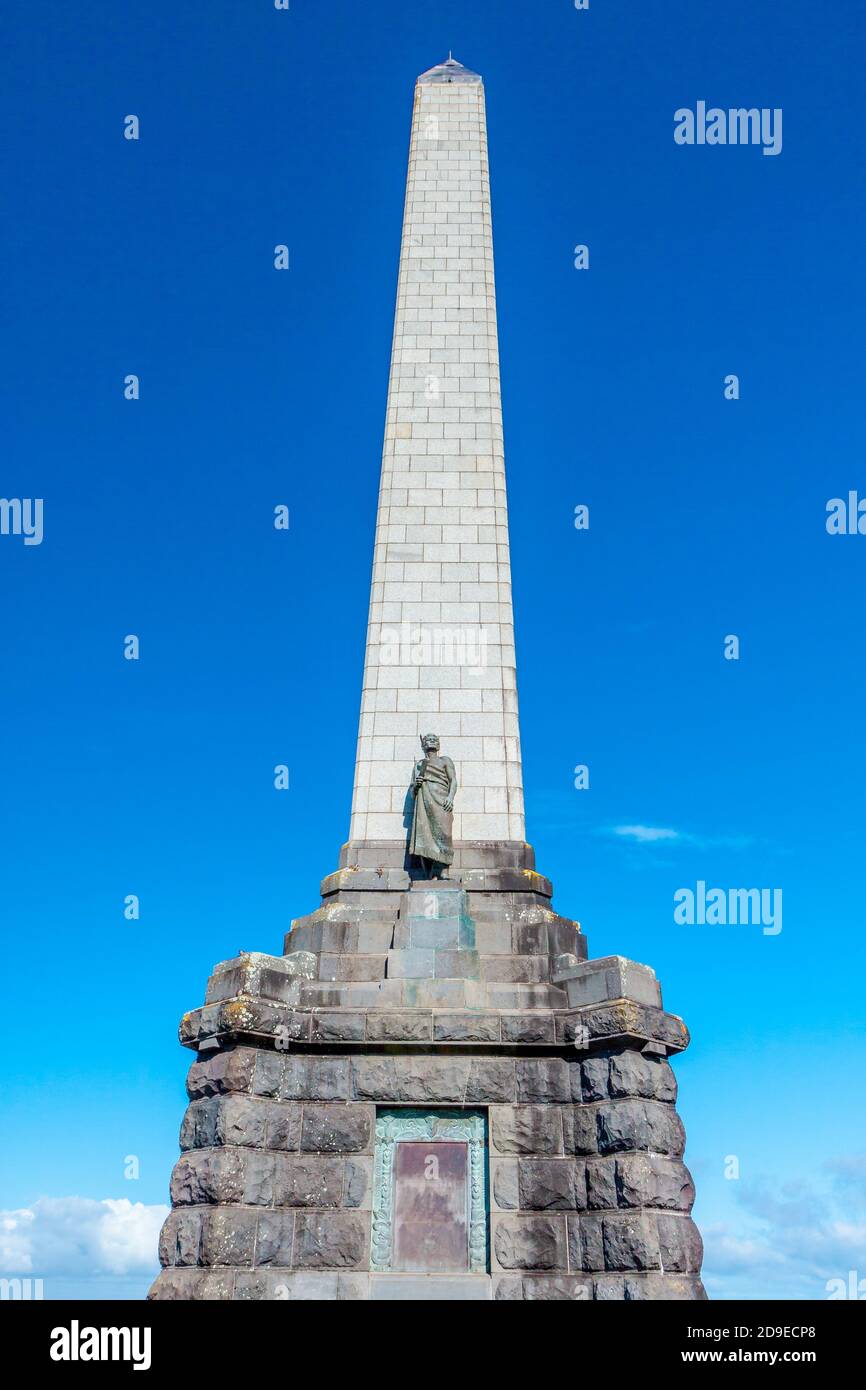 Maori Krieger Statue auf einem Tree Hill, Auckland Stockfoto