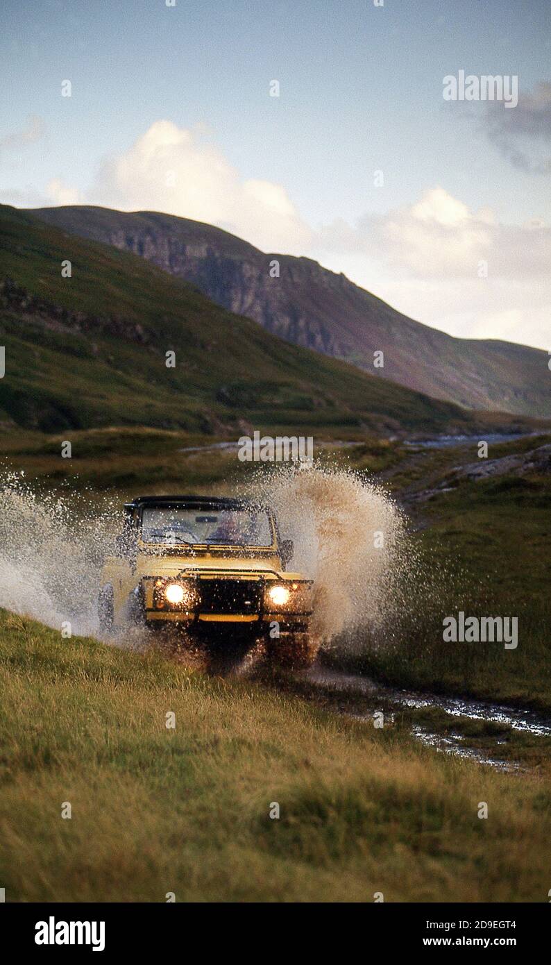 1994 Defender 90 V8 Amerikanisches Modell auf der Isle of Skye Scotland Großbritannien Stockfoto