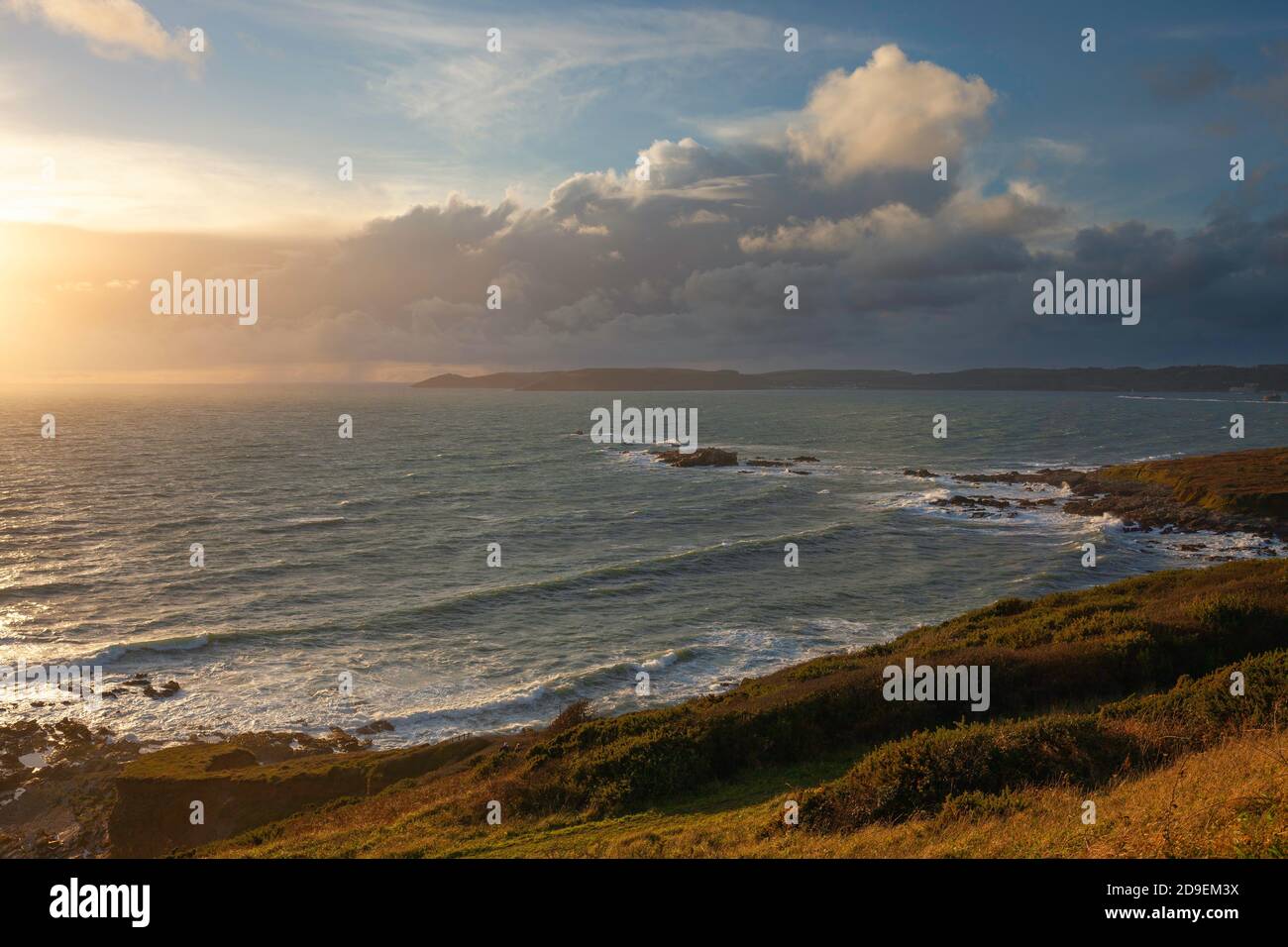 Blick Richtung Rame Head von Wembury bei Plymouth, Devon, England. Stockfoto