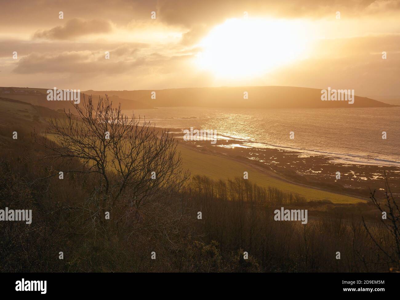 Blick in Richtung Wembury im Morgengrauen, Devon, England. Stockfoto