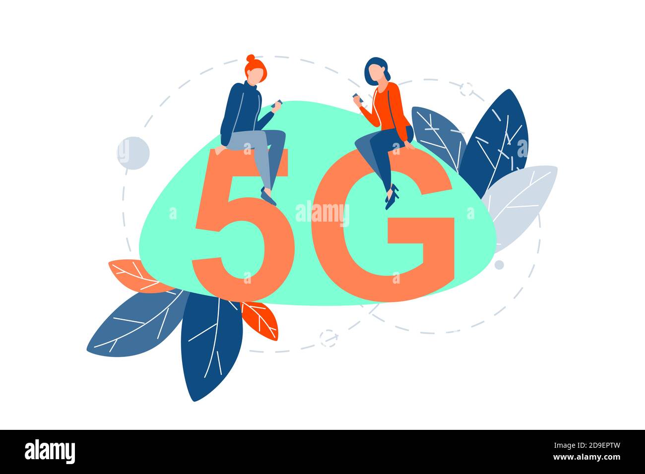 5g Internet-Kommunikationskonzept Stock Vektor