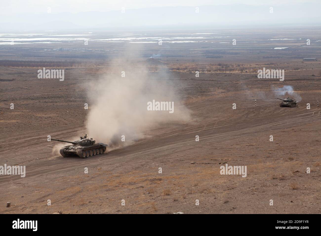 JEREWAN, ARMENIEN - 17. Oktober 2018: Einheiten der armenischen Armee während der Militärübungen in Armenien Stockfoto