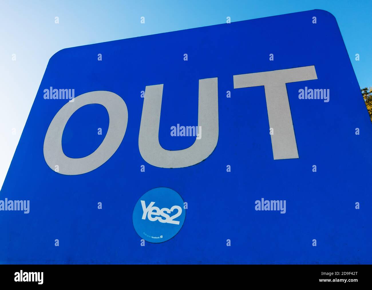 Ein Zeichen, das Ja zu einem zweiten schottischen Unabhängigkeitsreferendum sagt Auf einem Schild, das aussagte Stockfoto