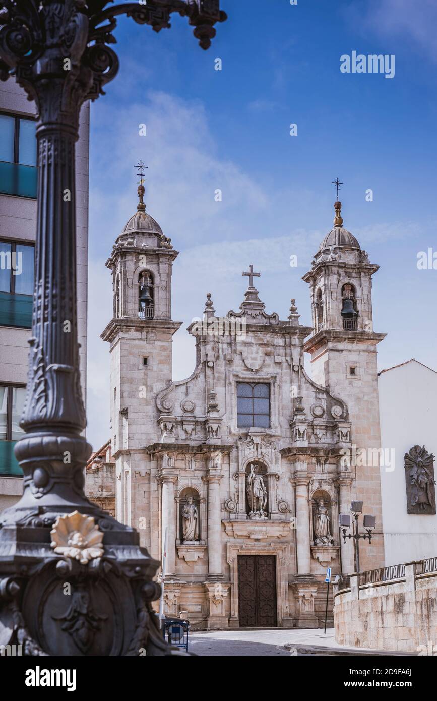 Die Kirche San Jorge ist ein christlicher Tempel im Barockstil in La Coruña. A Coruna, Galicien, Spanien, Europa Stockfoto