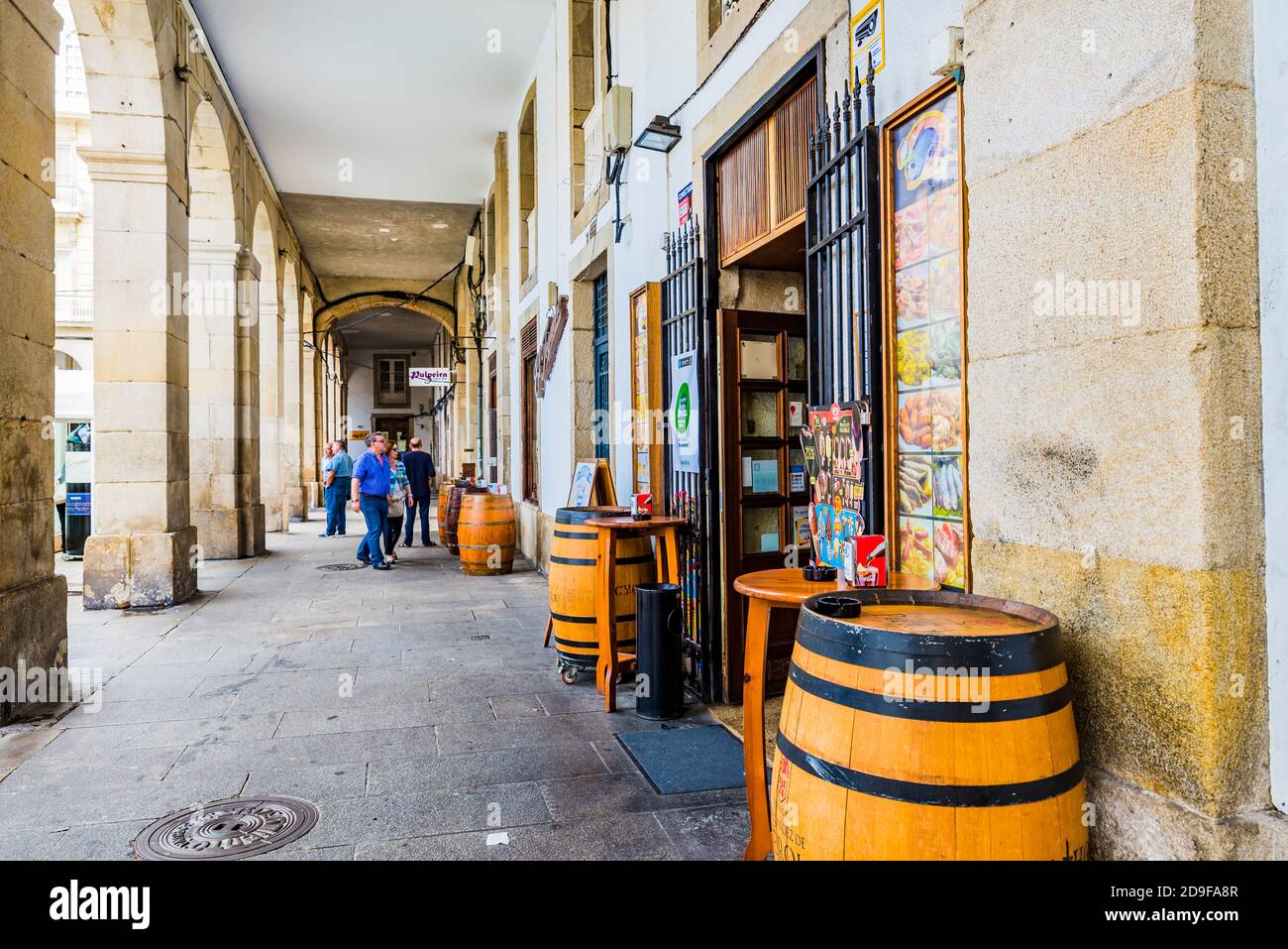 Tavernen im historischen Zentrum. La Coruña, Galicien, Spanien, Europa Stockfoto