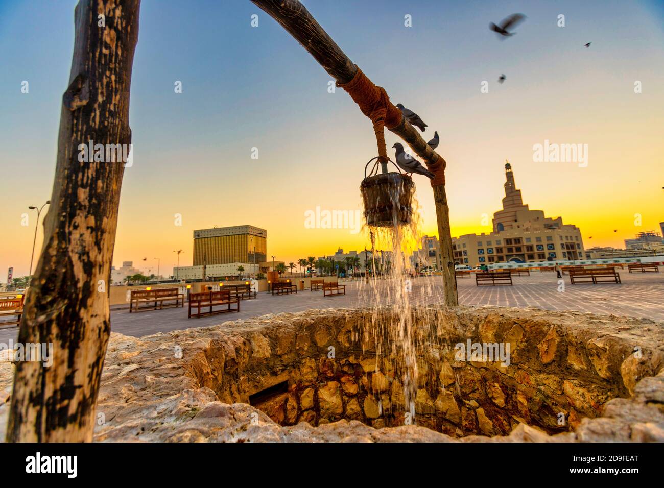 Souq Waqif ist ein Souk in Doha, im Bundesstaat Katar. Der Souk ist bekannt für den Verkauf von traditionellen Kleidungsstücken, Gewürze, han Stockfoto