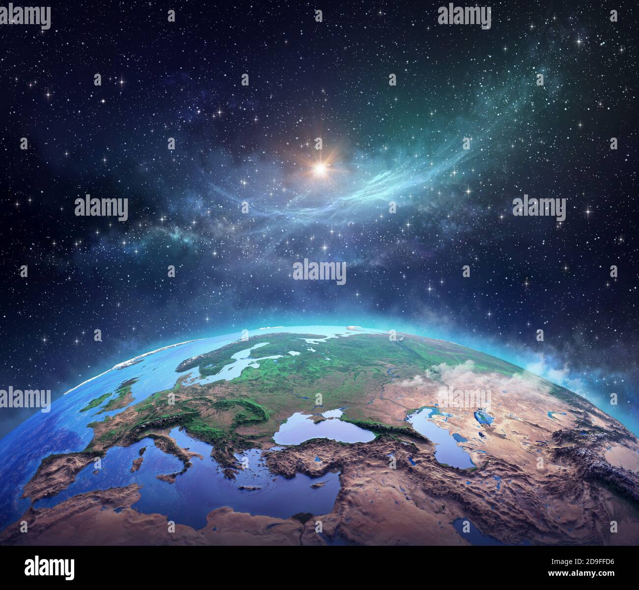 Planeten Sterne Und Galaxien Im Weltraum Zeigen Die Schönheit Der