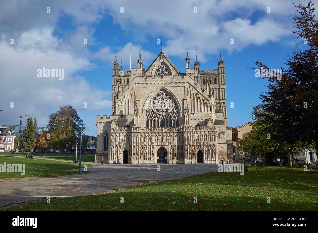 Die anglikanische Kathedrale von Exeter (Kathedrale St. Peter) in Devon, Großbritannien Stockfoto