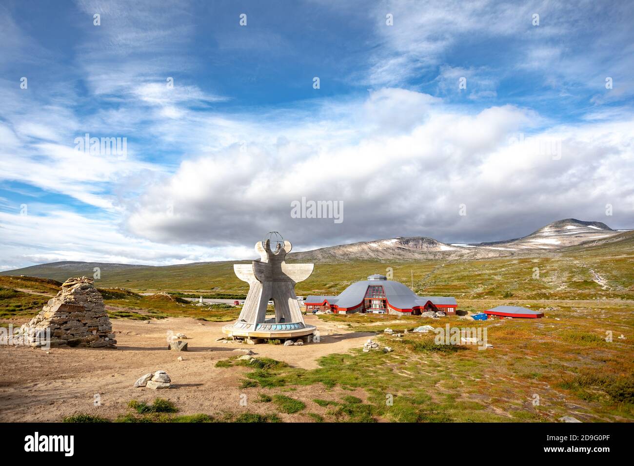 Das Polarkreis Zentrum oder Polarsirkelen in Norwegen Stockfoto