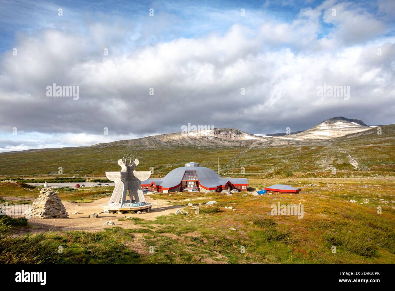 Das Polarkreis Zentrum oder Polarsirkelen in Norwegen Stockfoto