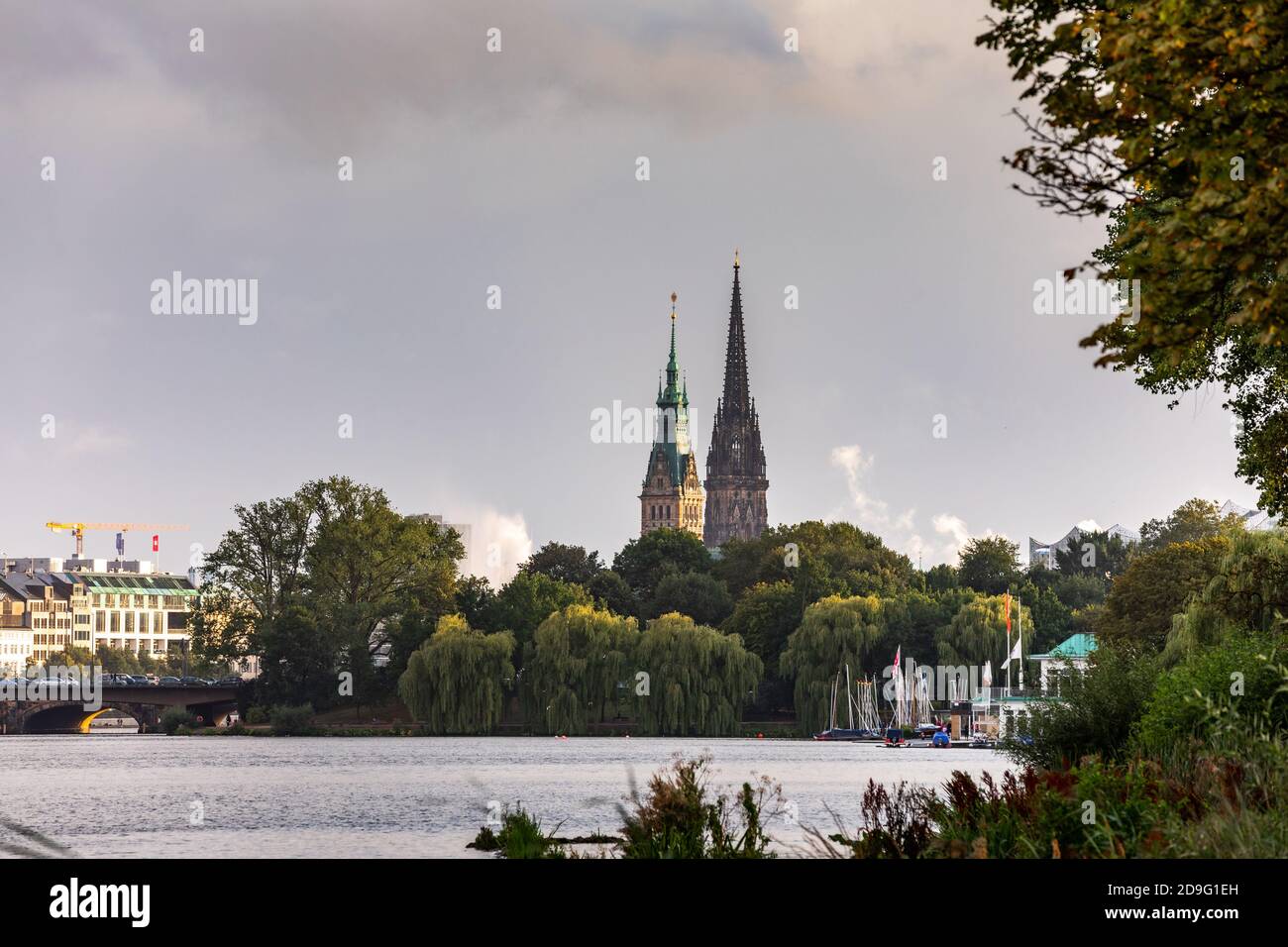 Aussen-Alster See in Hamburg, Deutschland Stockfoto