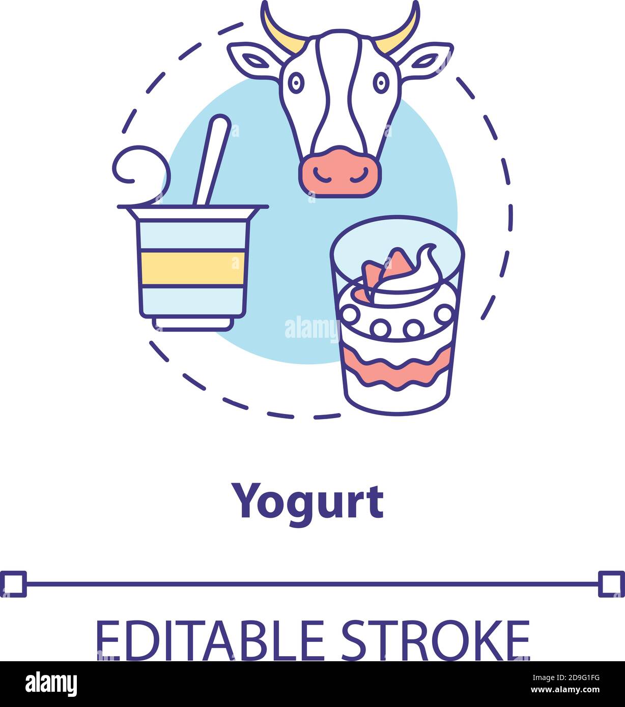 Joghurt-Konzept-Symbol Stock Vektor