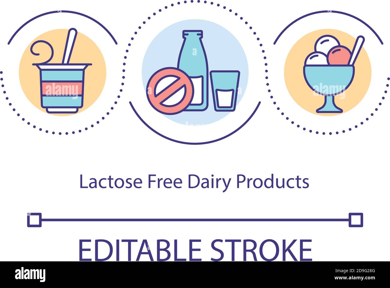 Laktosefreie Milchprodukte Konzept Symbol Stock Vektor