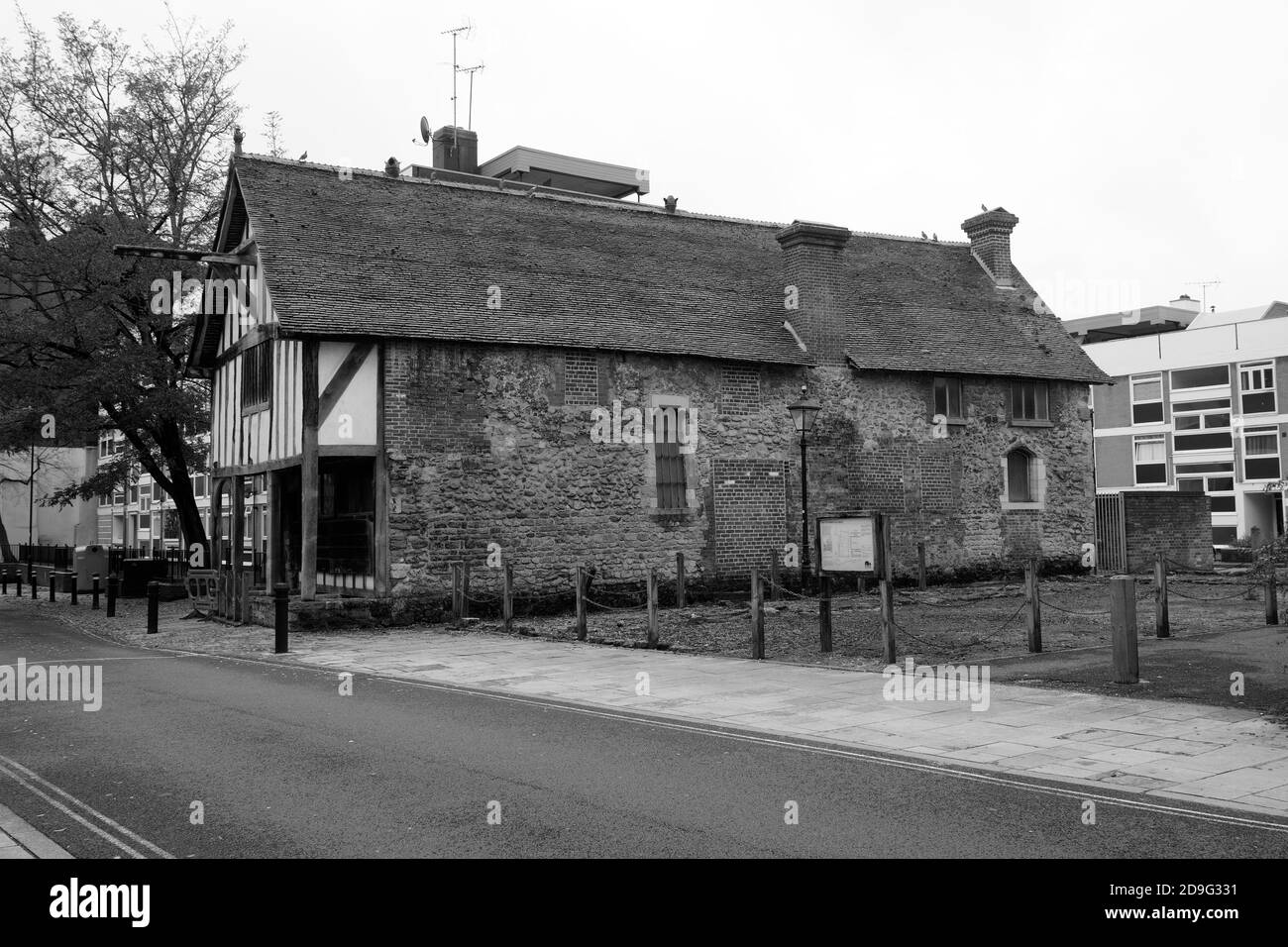 MITTELALTERLICHES MERCHANS HAUS, SOUTHAMPTON. Stockfoto