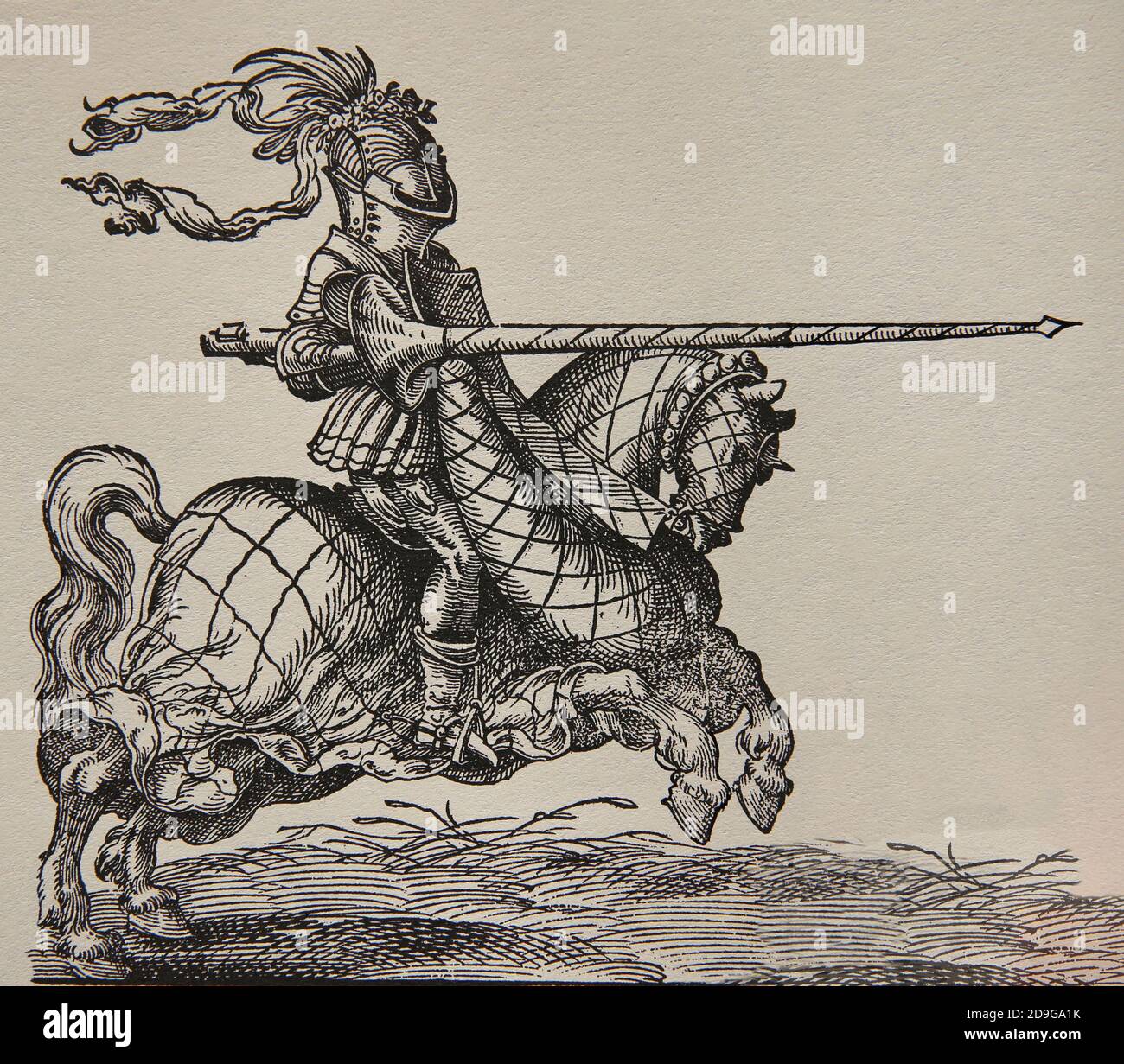 Jausting. Renaissance. 16. Jahrhundert. Stich von Jost Amman, 16. Jahrhundert. Stockfoto
