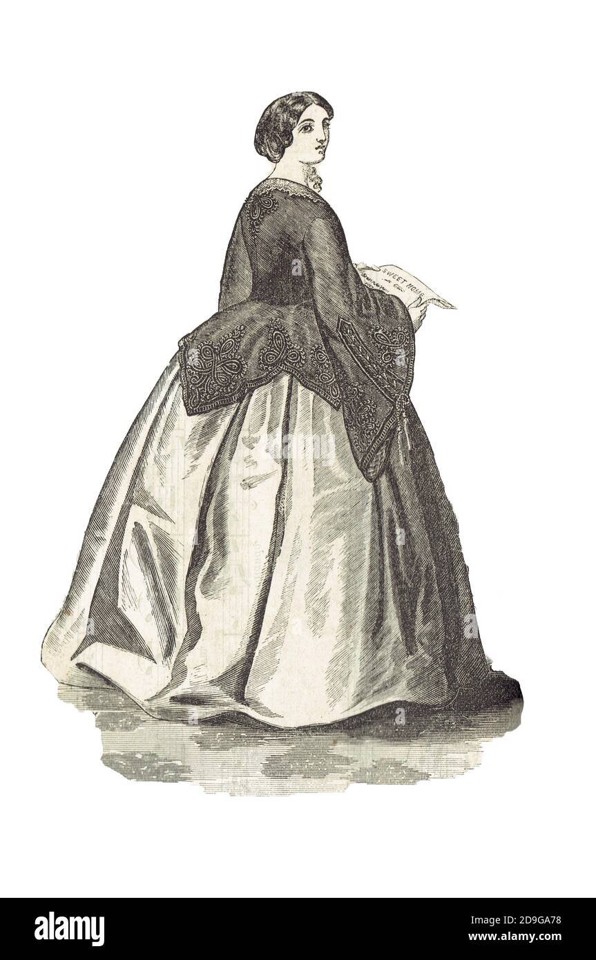 Das Zouave Kleid, Bürgerkrieg Ära, von 1861 Godeys Lady's Book in Philadelphia veröffentlicht Stockfoto