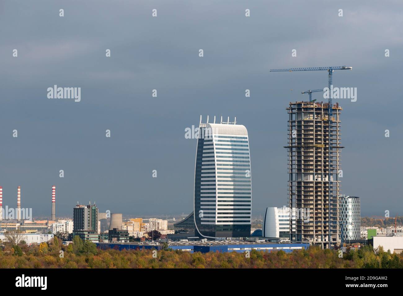 Sky Fort Bürogebäude Entwicklung und im Bau von A&A Architekten und abgeschlossen Capital Fort in Sofia Bulgarien AS Oktober 2020 Stockfoto