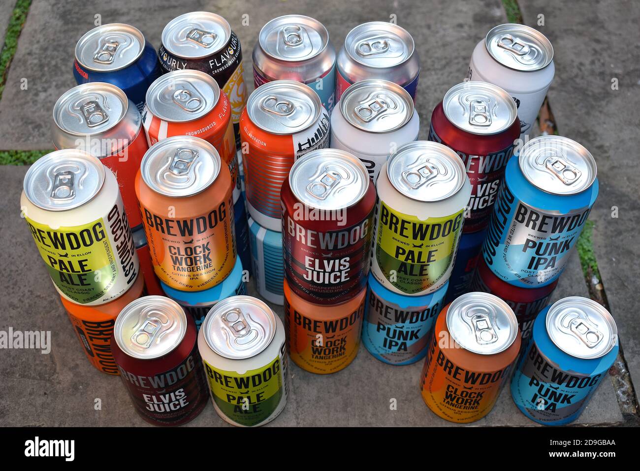 Punk IPA ist BrewDog's Top-Seller IT is golden made Der Gerstenmalz Hefe neue Welt Hopfen platzt von Karamell Tropische Früchte gehen spiky bitteren Abgang vor Stockfoto