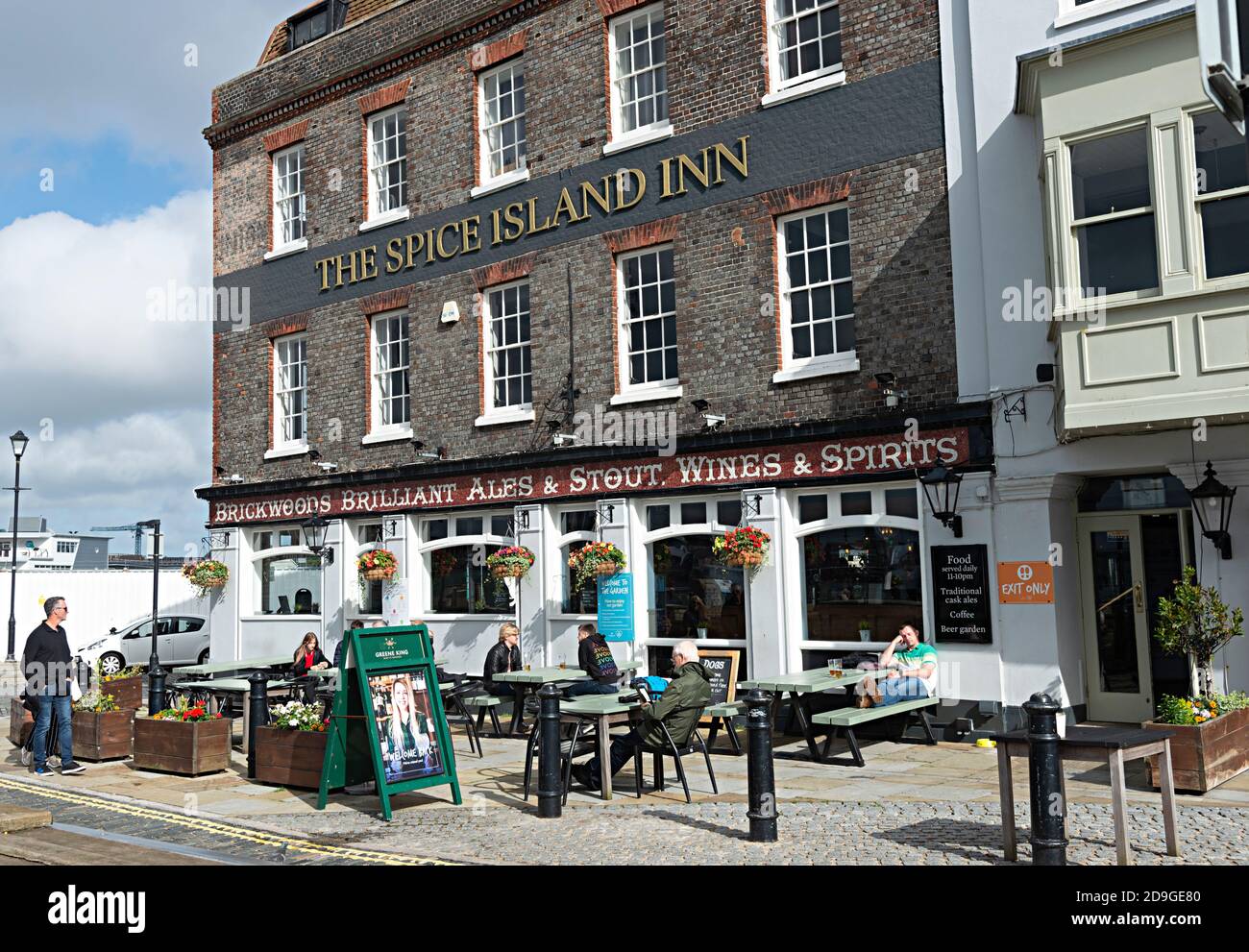 Das Spice Island Inn ein Greene King öffentliches Haus in Old Portsmouth, Bath Square, Portsmouth, Hampshire, England, Großbritannien Stockfoto