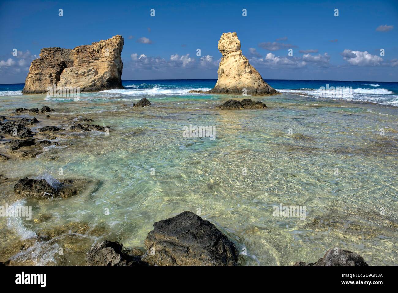 Cleopatras Strand ist sowohl der schönste von Marsa Matruh, vielleicht ganz Ägypten, aber es bietet schlechte Chancen zum Schwimmen. Wenn Sie Ihre Chance ergreifen Sie Stockfoto