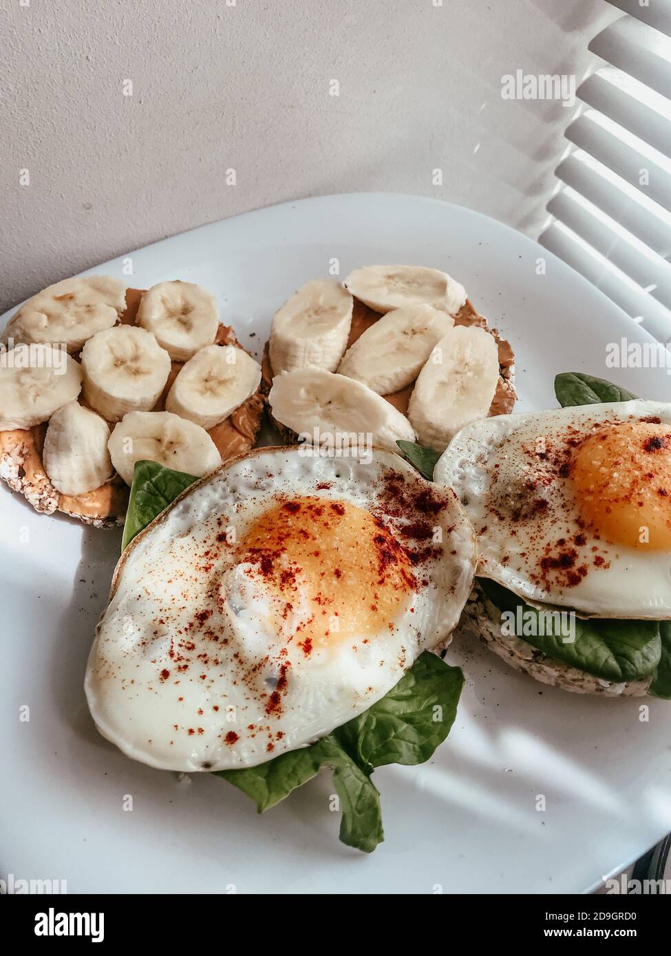 Gesundes Protein knackiges Frühstück Stockfoto