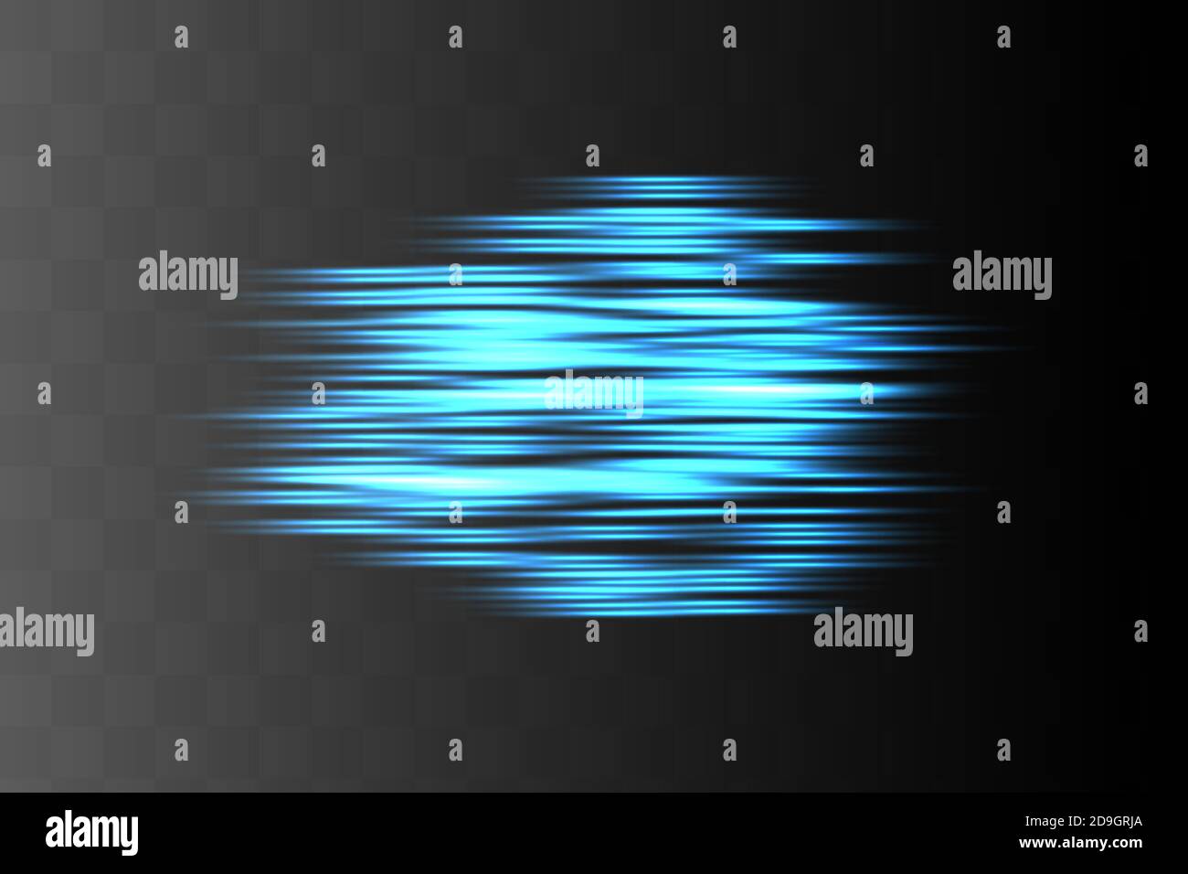 Blaue horizontale Fackeln Packung. Laserstrahlen Stock Vektor