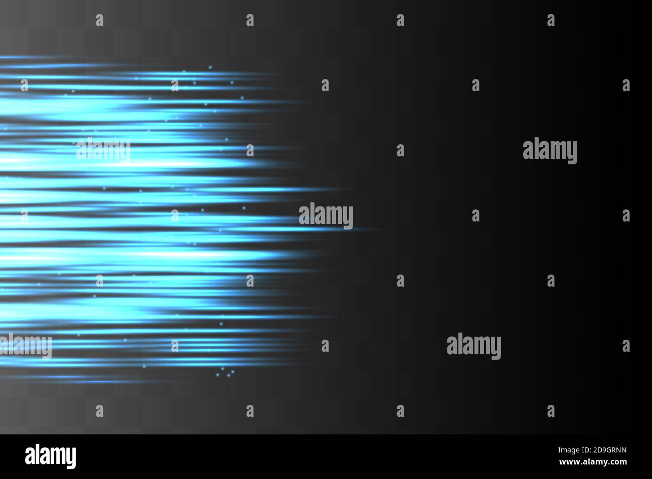 Blaue horizontale Fackeln Packung. Laserstrahlen Stock Vektor