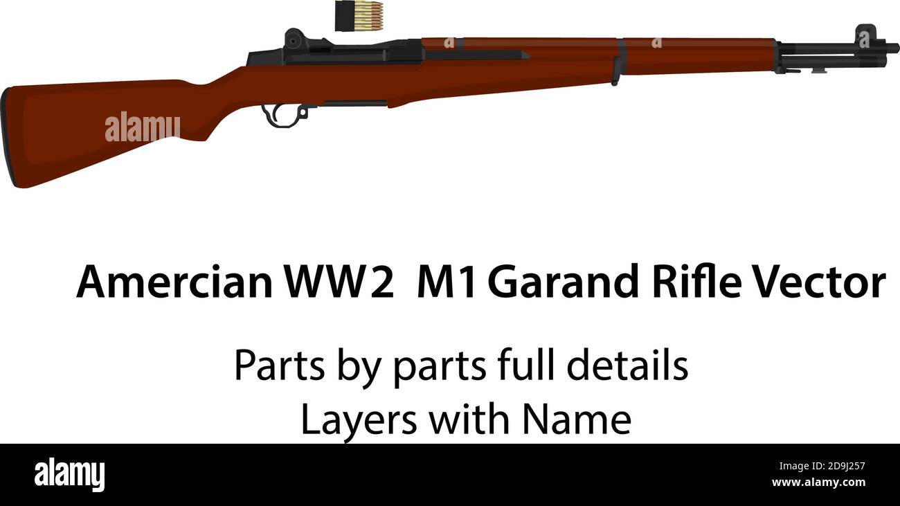 American WW2 M1 garand Gewehr / WW2 Gewehre Vektor Stock Vektor