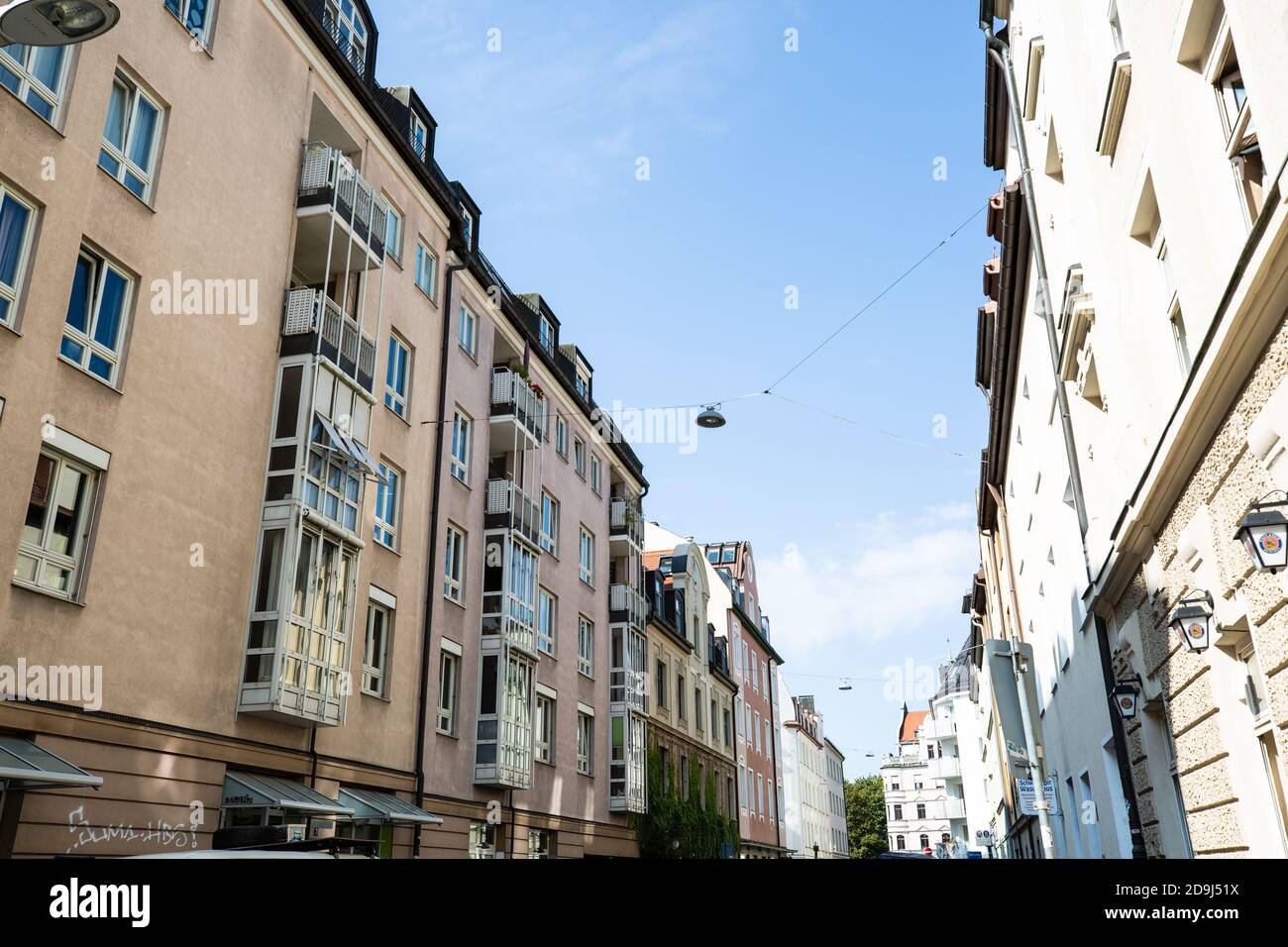 Wohnungen, Mietshäuser, Eigentumswohnungen in Schwabing, München Stockfoto