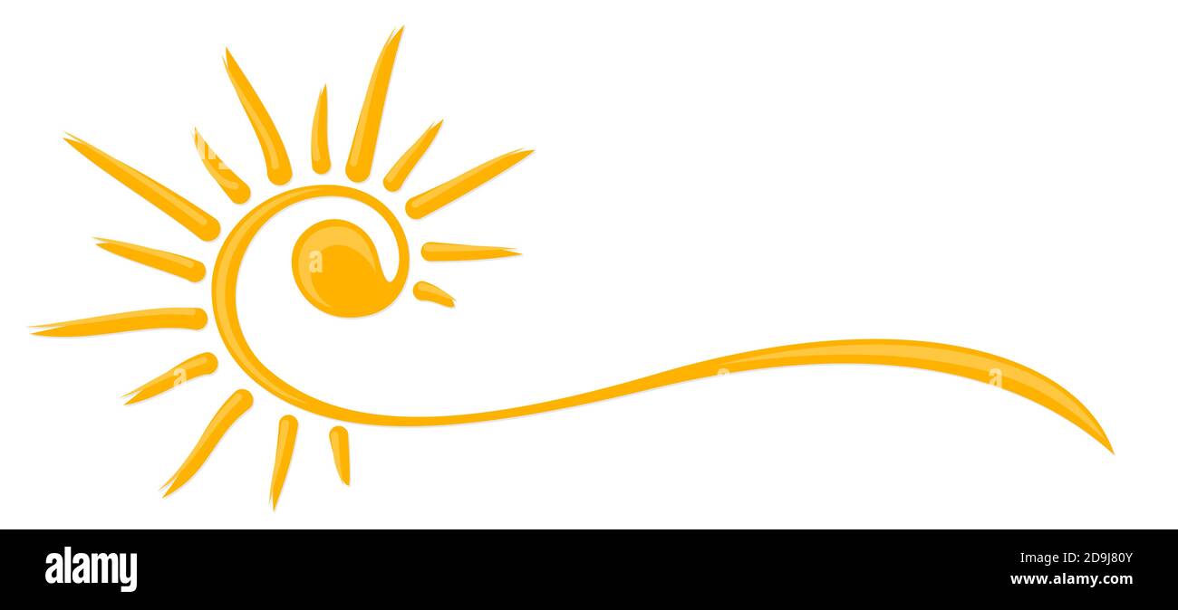 Symbol der hellen Sommersonne. Stock Vektor
