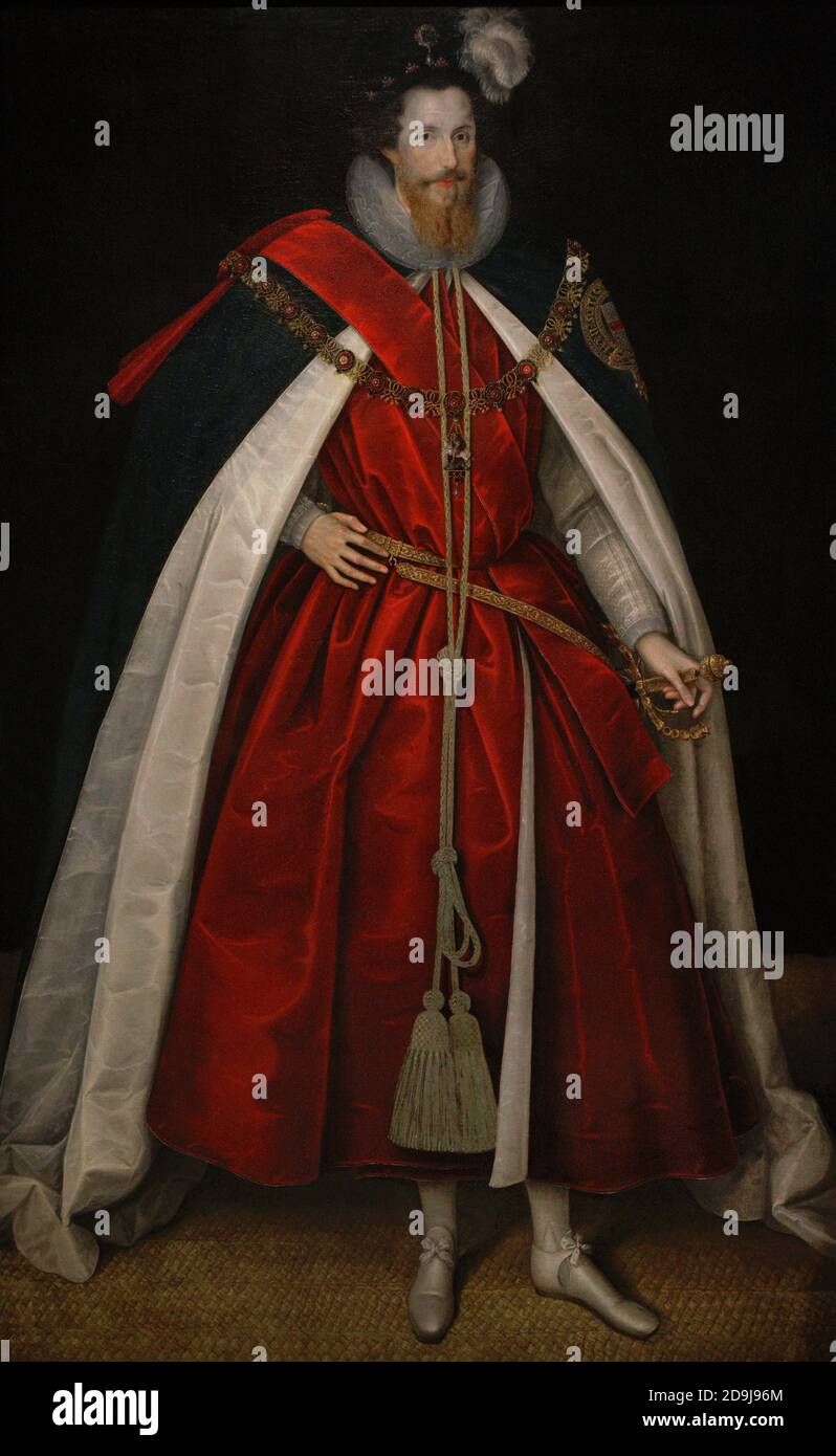 Robert Devereux, 2. Earl of Essex (1565-1601). Englischer Adliger und Liebling von Elizabet I. Er wurde wegen Verrats hingerichtet. Porträt von Marcus Gheeraerts dem Jüngeren (1561/62-1636). Öl auf Leinwand, c.1597. Vereinigtes Königreich. National Portrait Gallery. London, England, Vereinigtes Königreich. Stockfoto