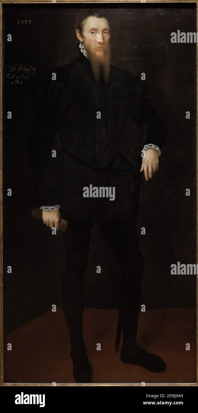 John Astley (c. 1507-1596). Englischer Höfling. Er heiratete Katherine Champernowne, die Gouvernante der Prinzessin Elizabeth gewesen war. Porträt eines unbekannten niederländischen Künstlers. Öl auf Leinwand, 1555. National Portrait Gallery. London, England, Vereinigtes Königreich. Stockfoto
