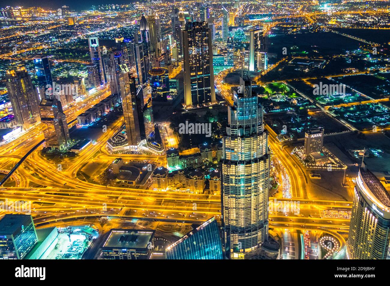 Panorama vom Gipfel des Burj Khalifa Stockfoto