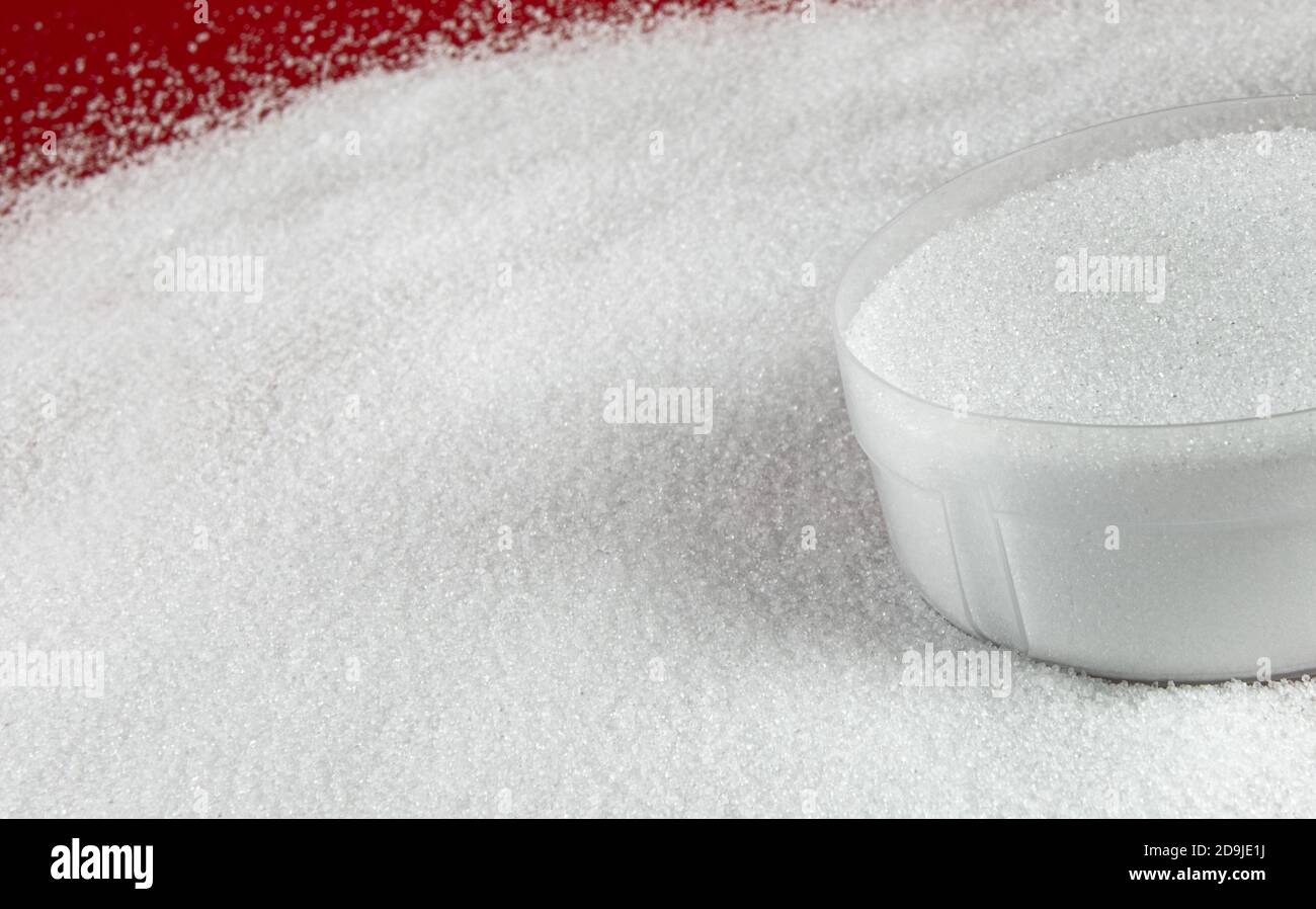 Zitronensäure oder Zitronensäurepulver aus der Draufsicht Stockfoto