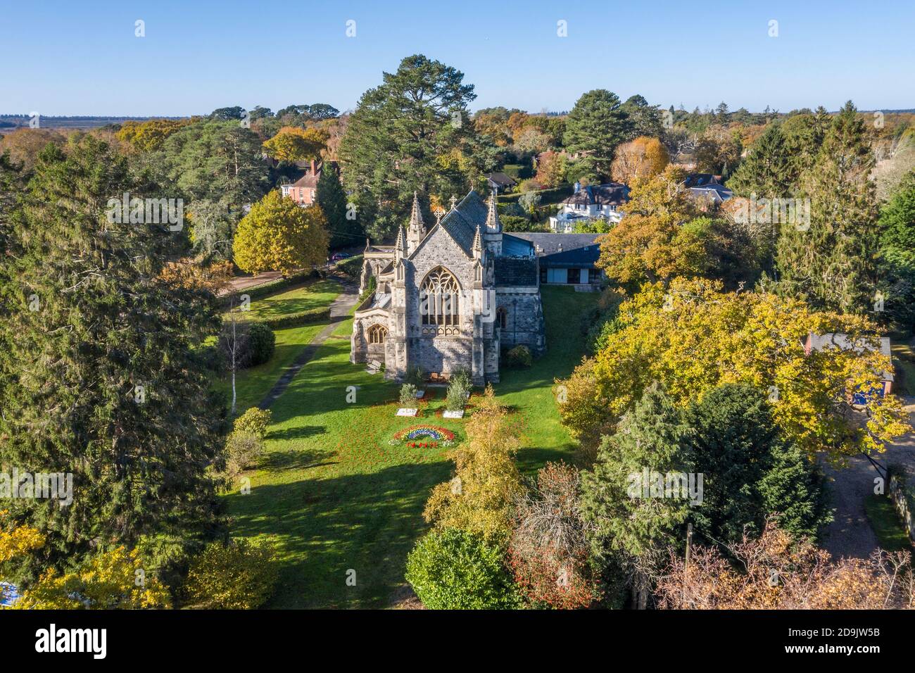 Britische Kirchen aus der Luft Stockfoto
