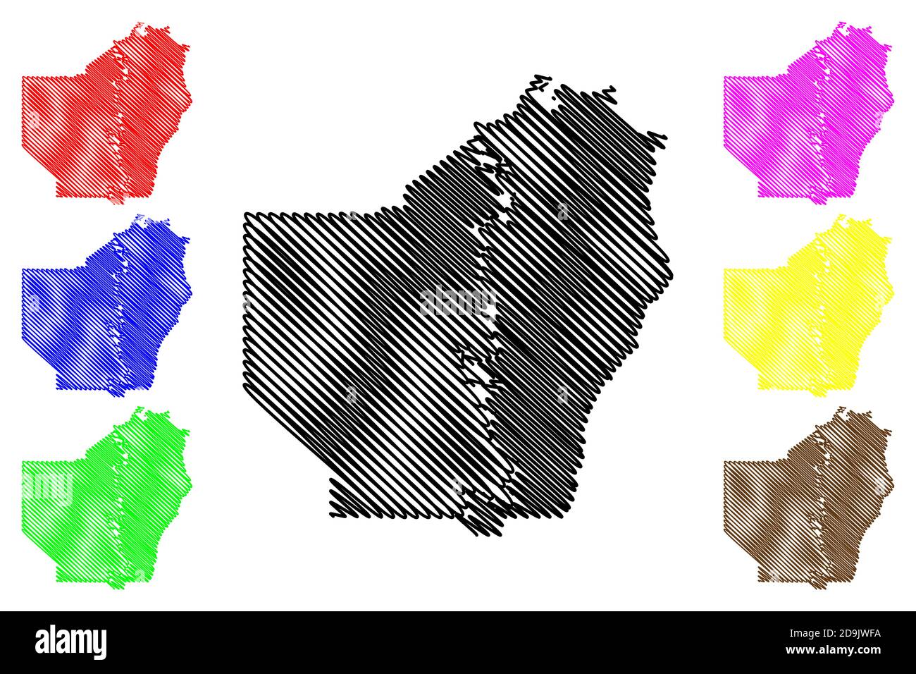 Ouachita County, Louisiana (U.S.-County, Vereinigte Staaten von Amerika, USA, U.S., US) Karte Vektor Illustration, scribble Skizze Ouachita Parish Karte Stock Vektor