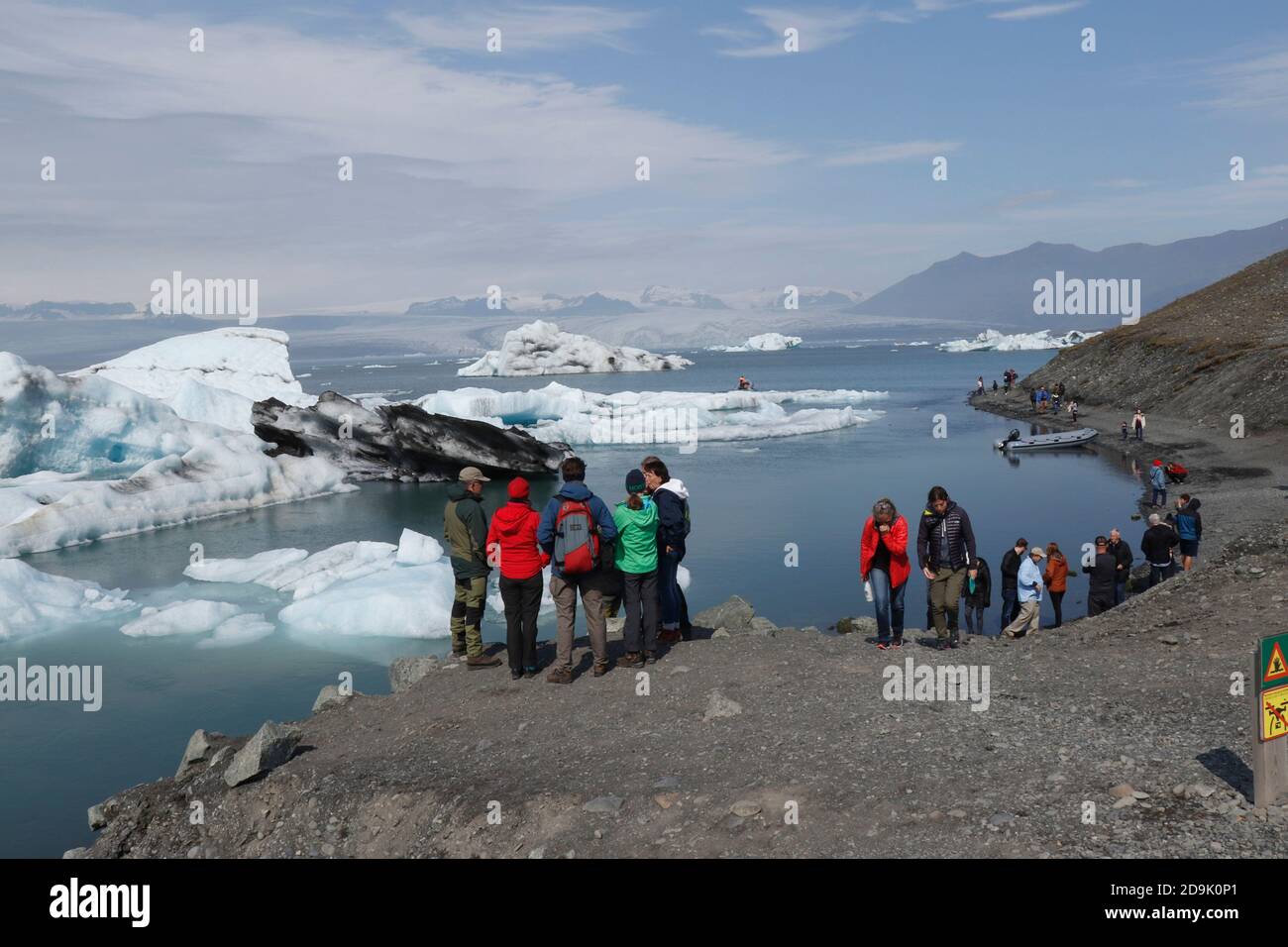 Eis vom Gletscher Vatnajokull Island schwimmt in der Lagune Stockfoto