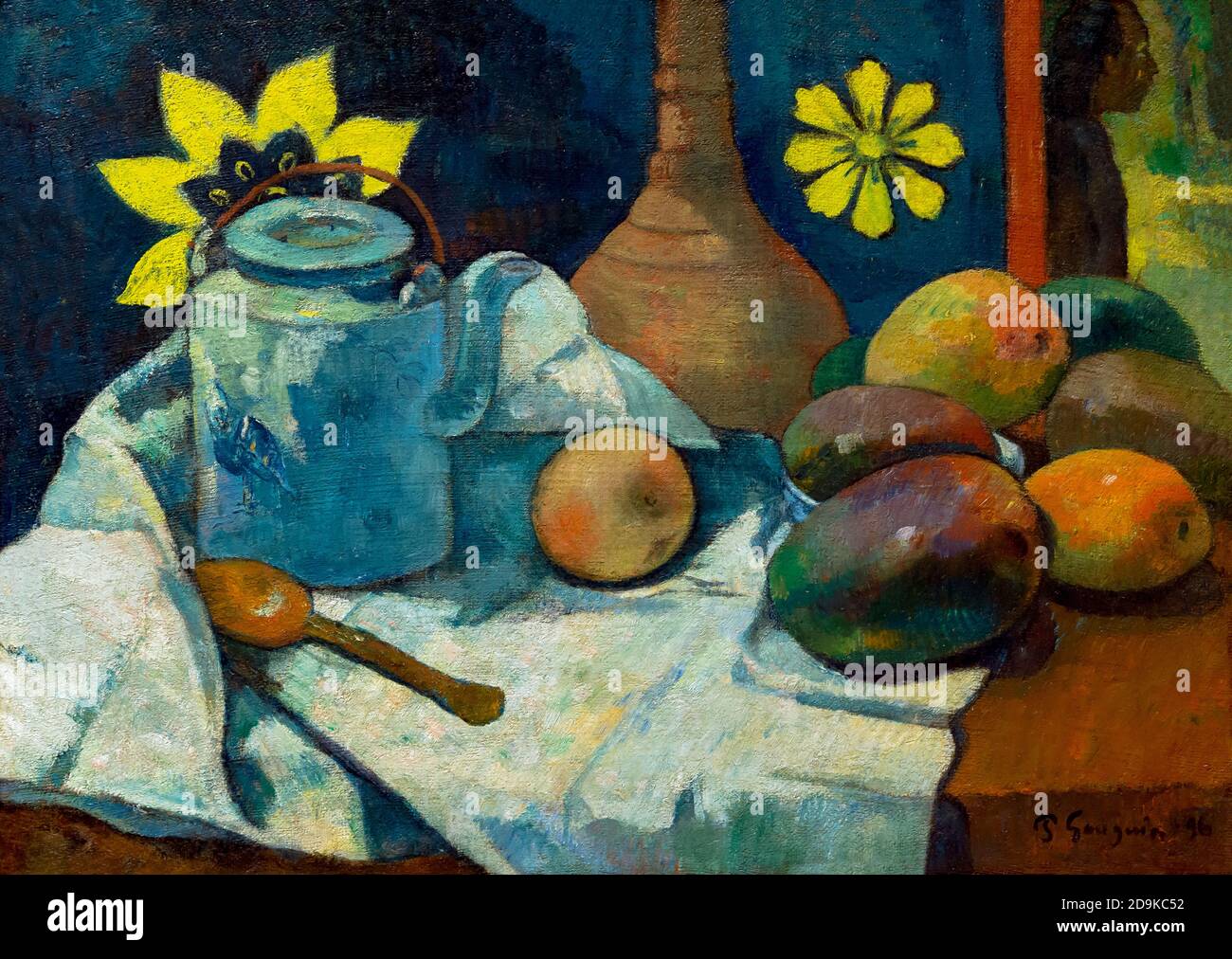 Stillleben mit Teekanne und Obst, Paul Gauguin, 1896, Metropolitan Museum der Kunst, Manhattan, New York City, USA, Nordamerika Stockfoto
