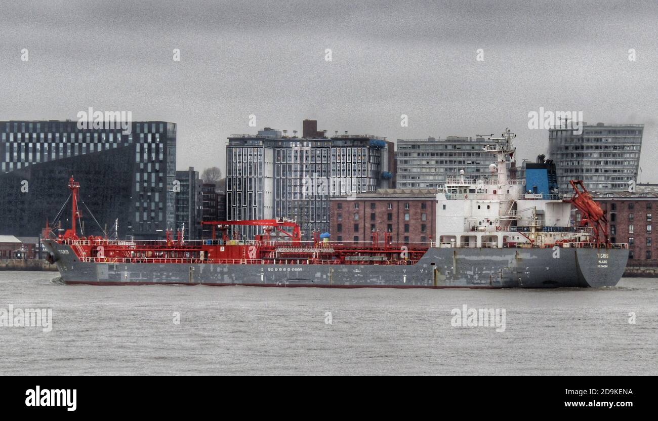 Schiffe auf dem Fluss Mersey Stockfoto