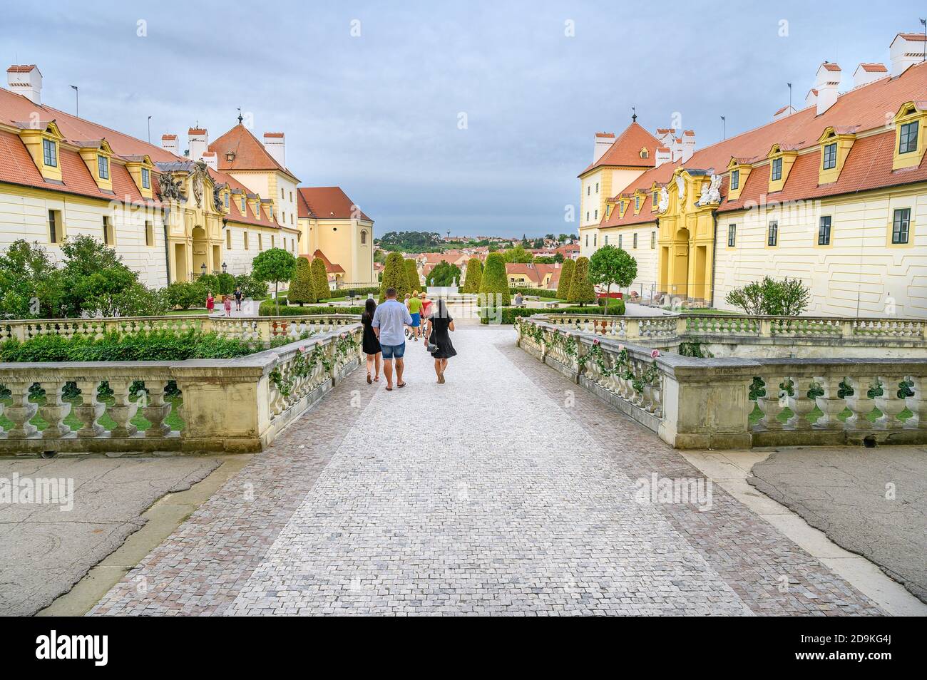 Innenhof des Schlosses Valtice - Barockresidenzen, UNESCO (Tschechische Republik) Stockfoto