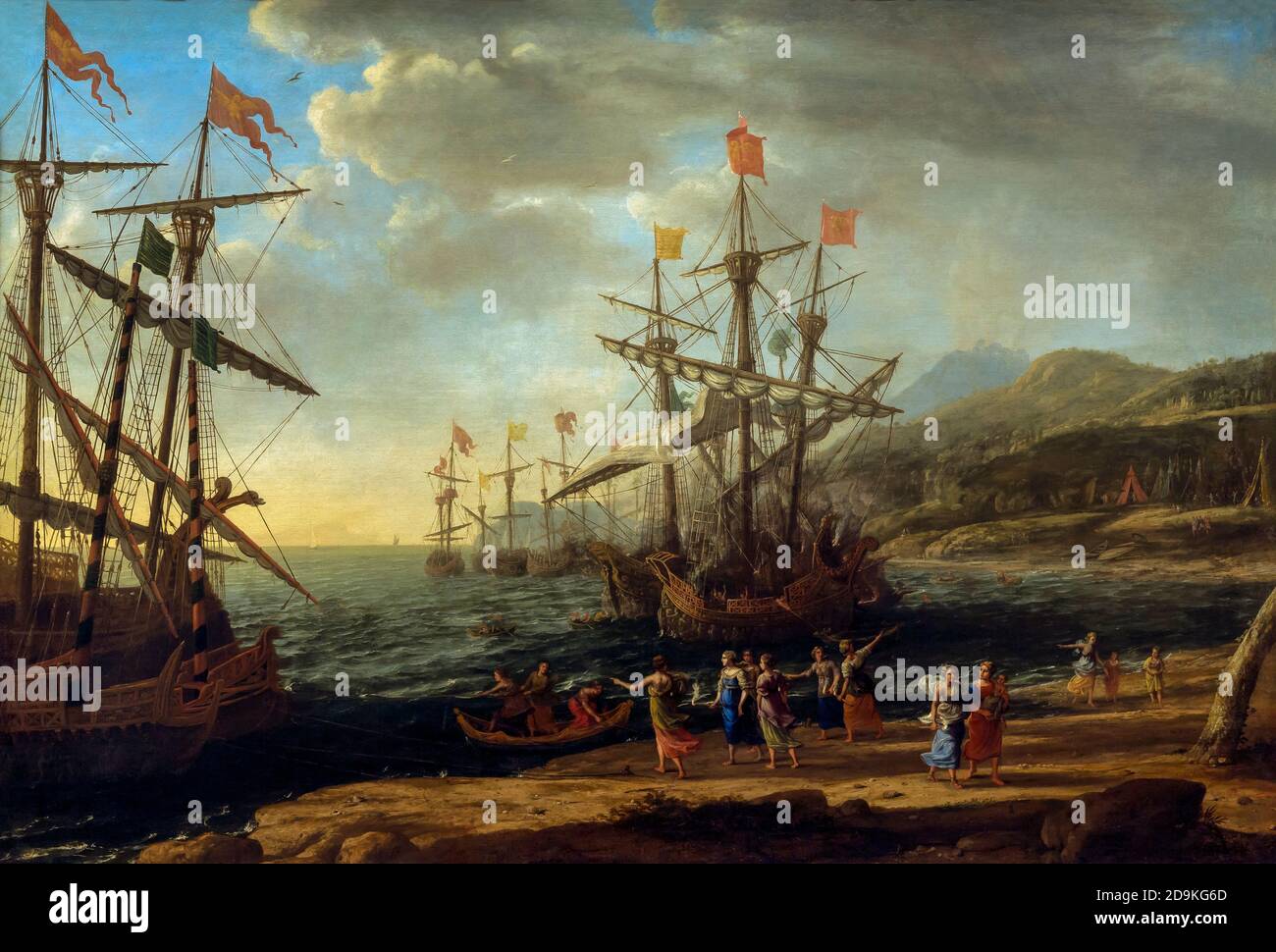 Die trojanischen Frauen, die ihre Flotte in Brand setzten, Claude Lorrain, um 1643, Metropolitan Museum of Art, Manhattan, New York City, USA, Nordamerika Stockfoto