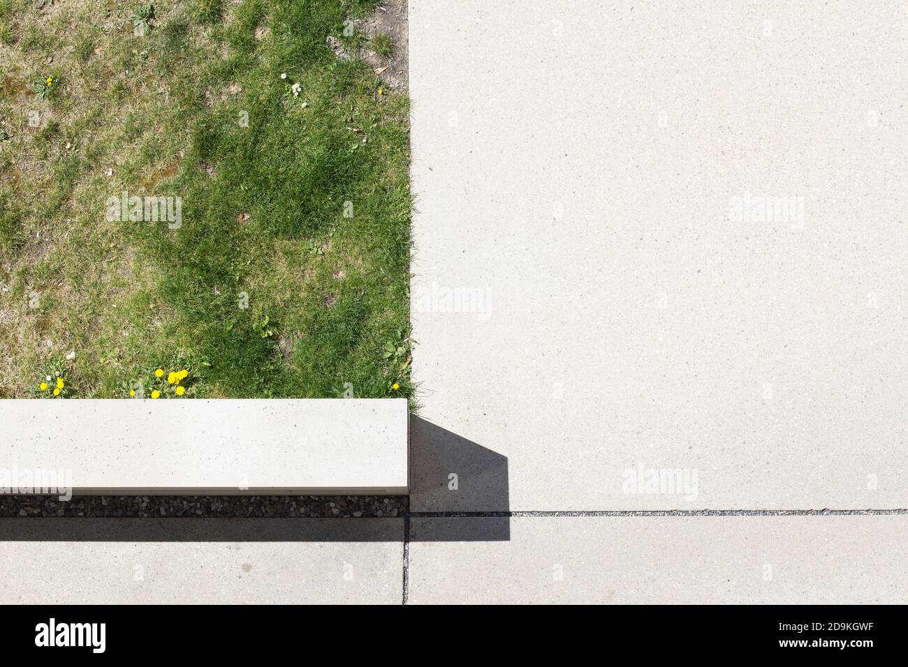 Urbane Gartenarchitektur aus der Vogelperspektive. Stockfoto