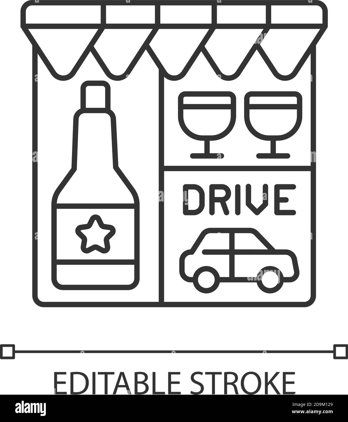 Fahren Sie durch Laugenspeicher lineares Symbol Stock Vektor