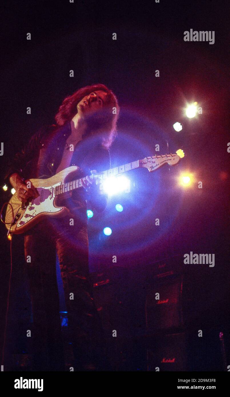 Richie Blackmore im Konzert mit Deep Purple At The Rainbow Theater 1973 Stockfoto