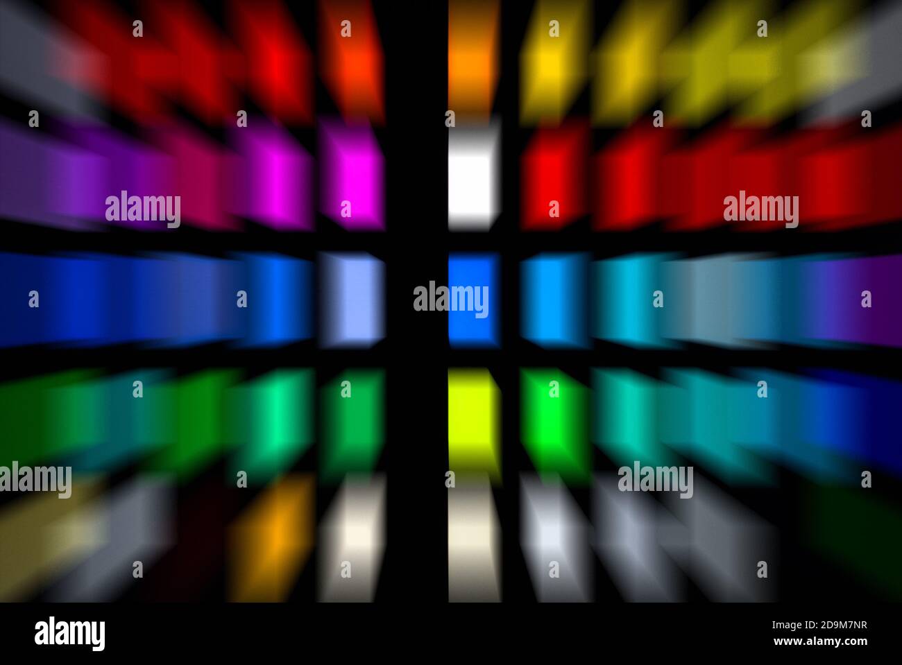 Farbpalette Beispiele Zoom Unschärfe auf blsck Hintergrund Stockfoto