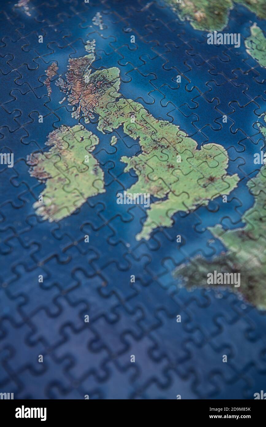 Jigsaw-Karte von Großbritannien Stockfoto