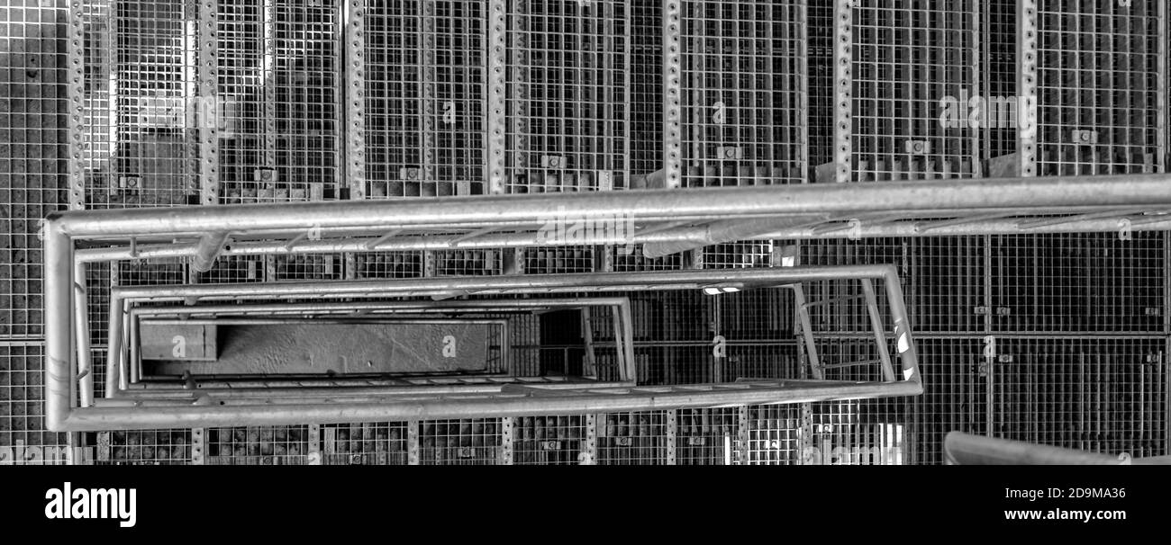 Notausgang metall Treppen außen Stockfoto