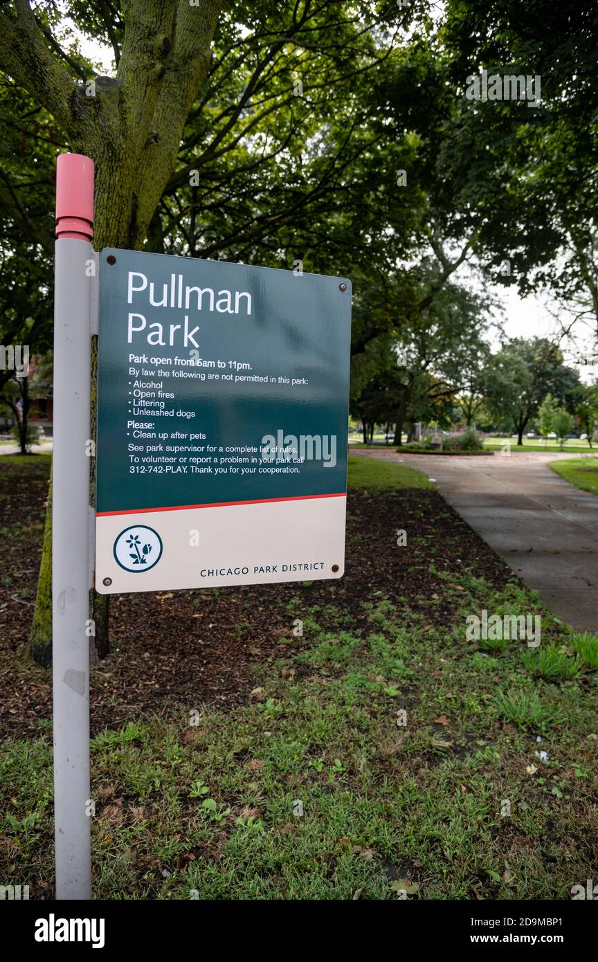 schild für Pullman Park Stockfoto