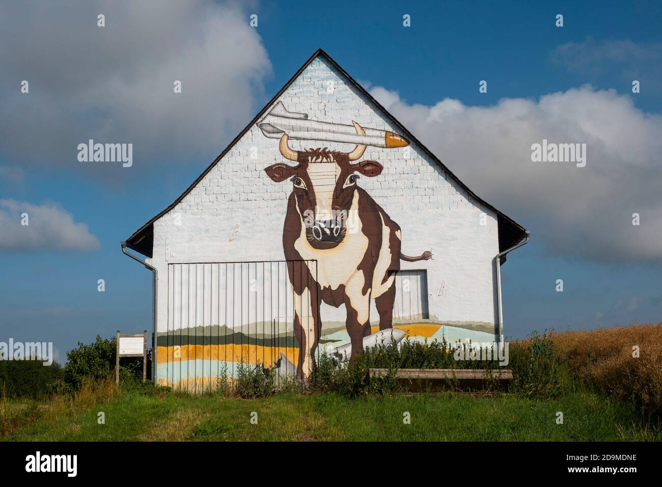 Wandbild in Bell, Hunsrück, Rheinland-Pfalz, Deutschland Stockfoto